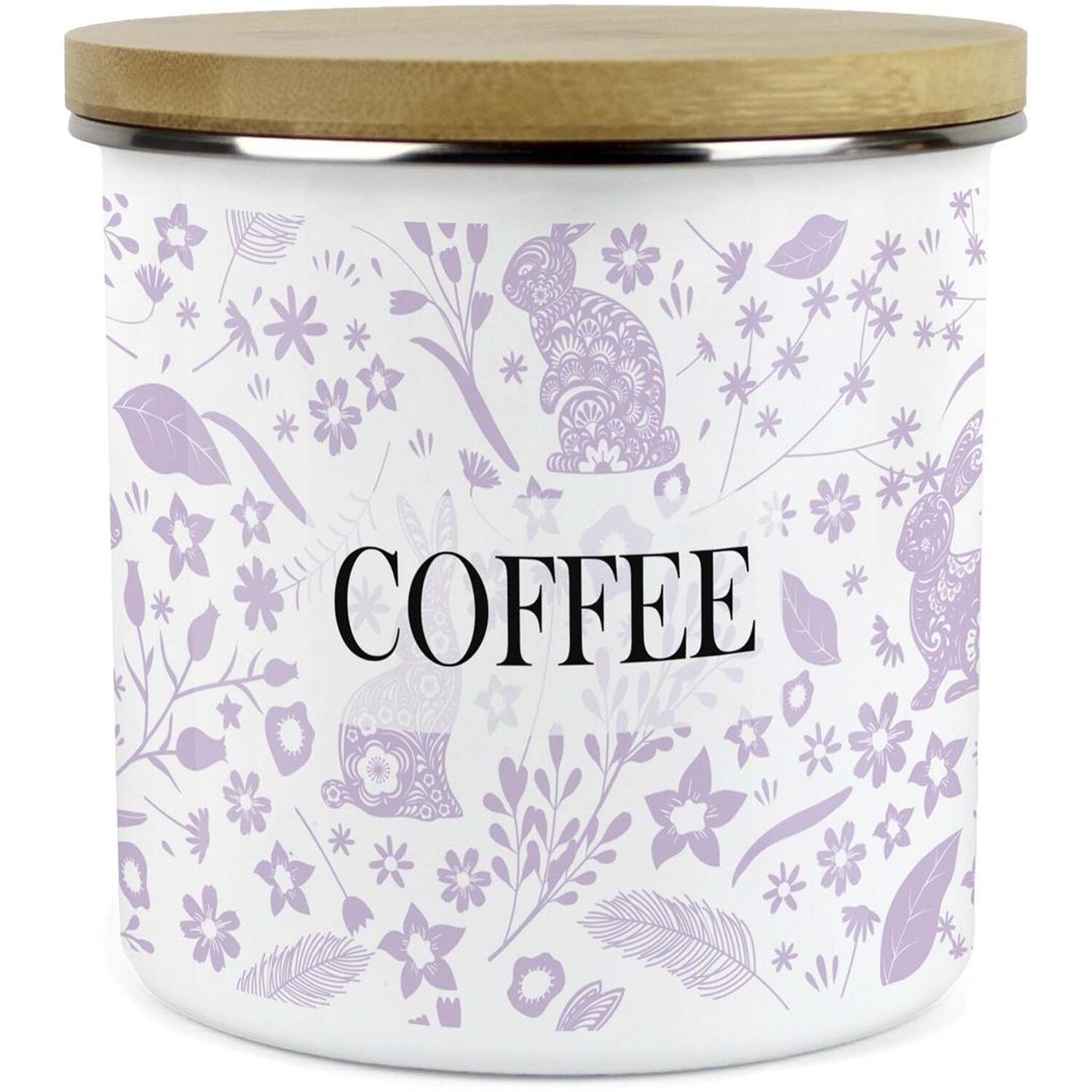 Purely Home Lilac Wild Rabbits Large Kitchen Storage Canister - Blue / 130Mm / Large