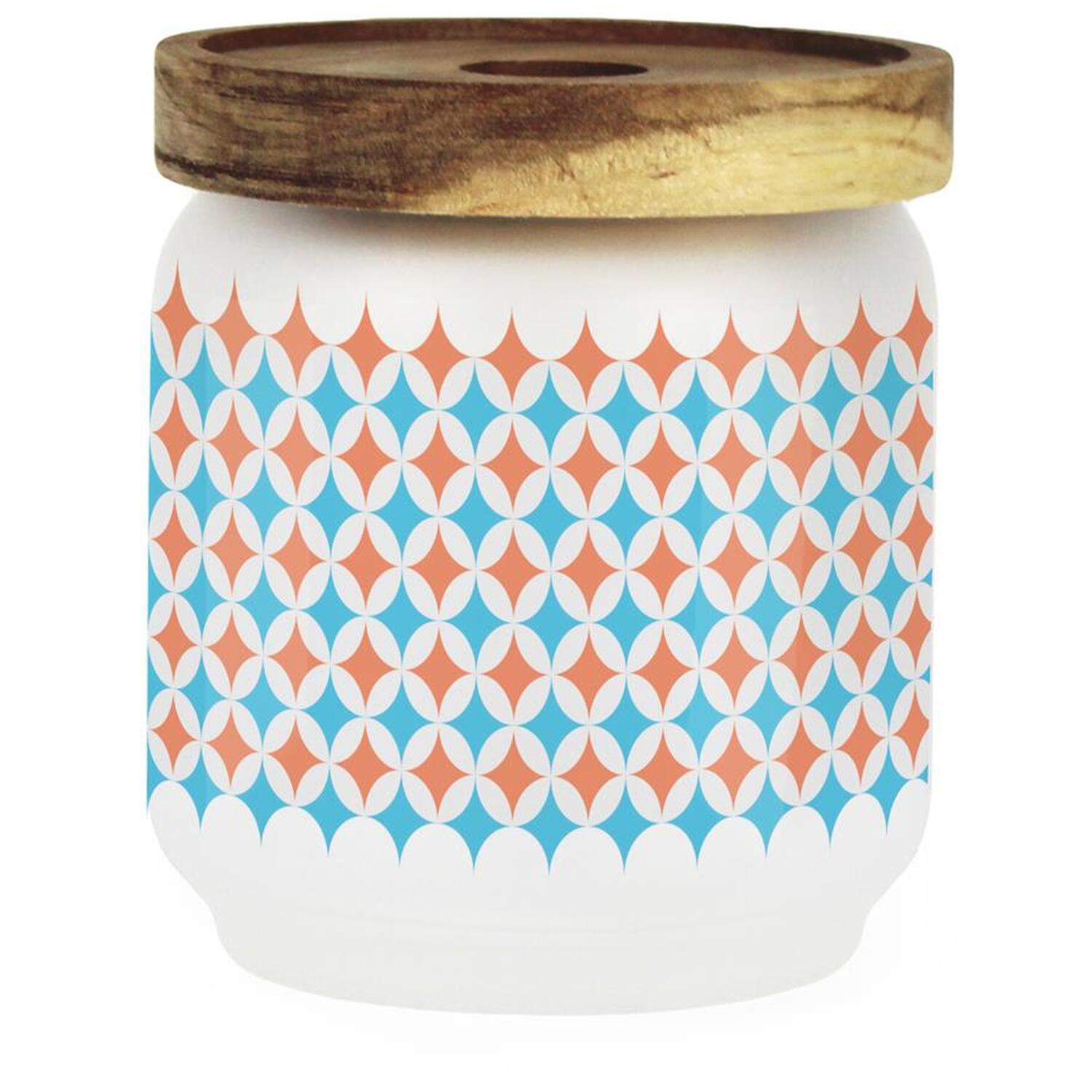 Image of Blue & Orange Geometric Small Glass&hellip;