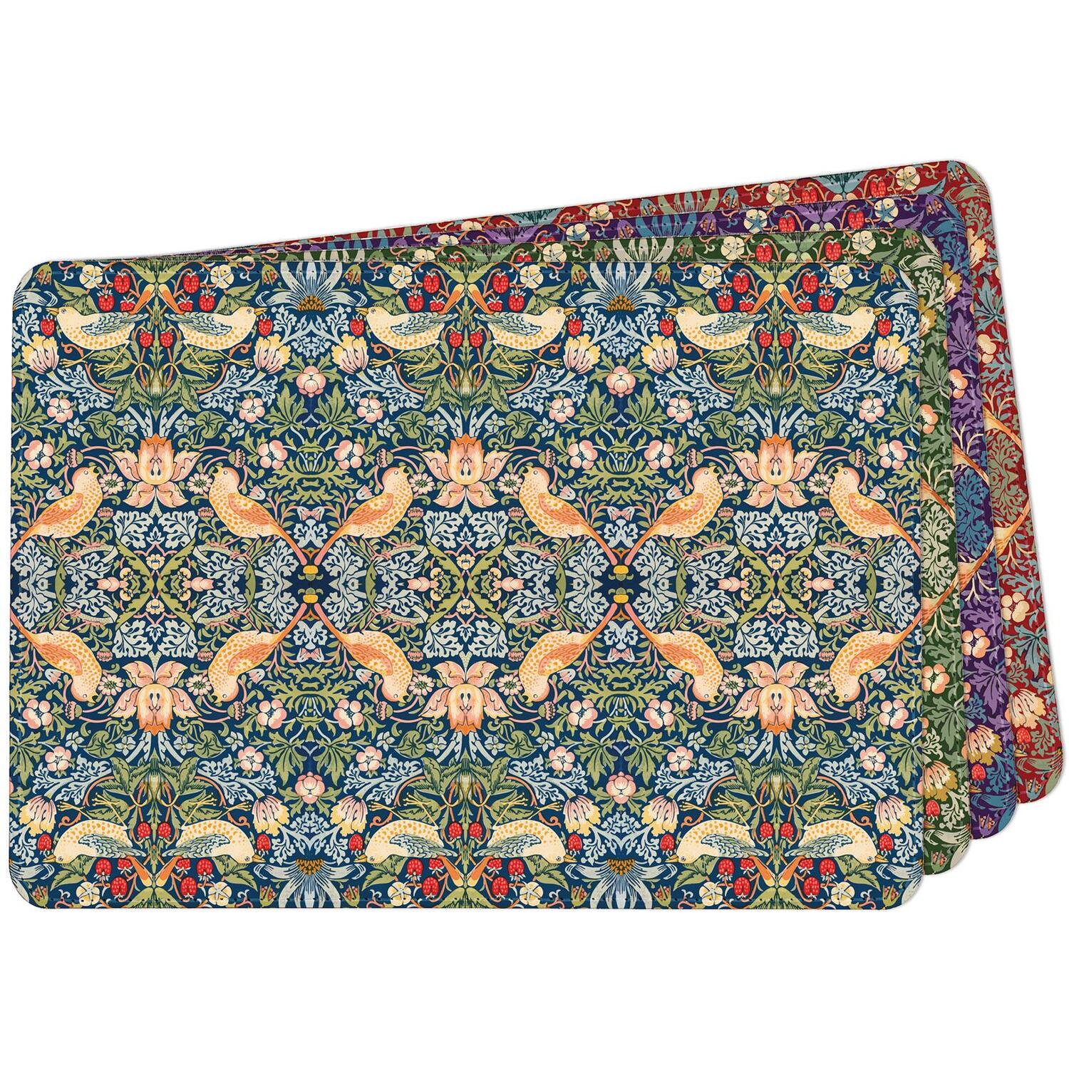 Image of Strawberry Thief Faux Leather Placemats -&hellip;