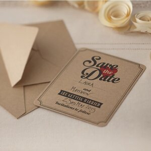 Save the Date Rustic Brown Cards 2 Pack