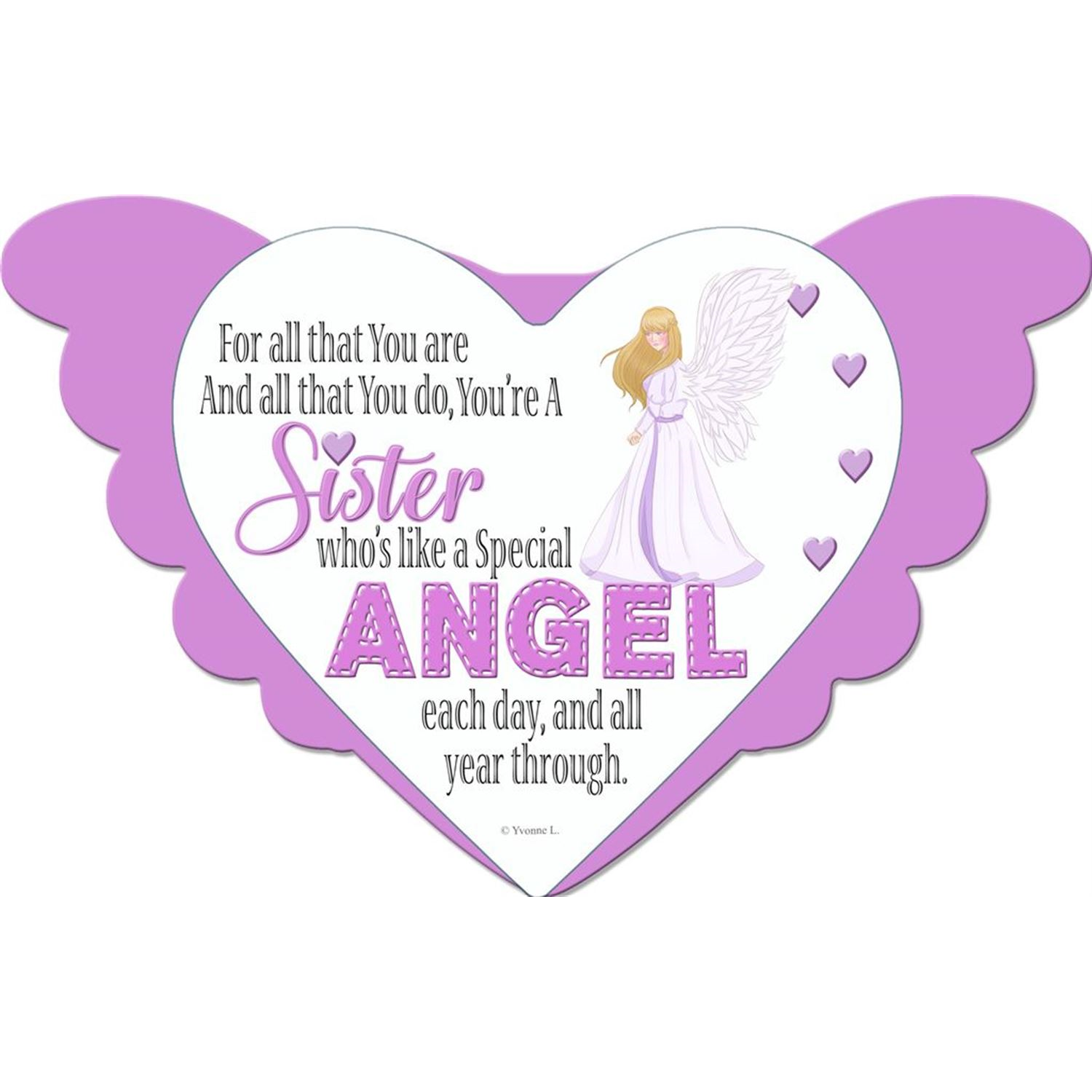 SISTER Angel Heart Design Plaque - Multi