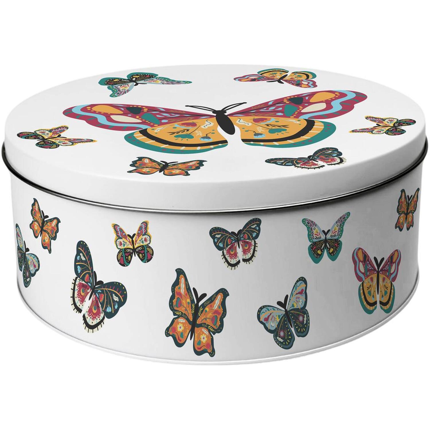 Image of Colourful Butterflies Small Cake Tin -&hellip;