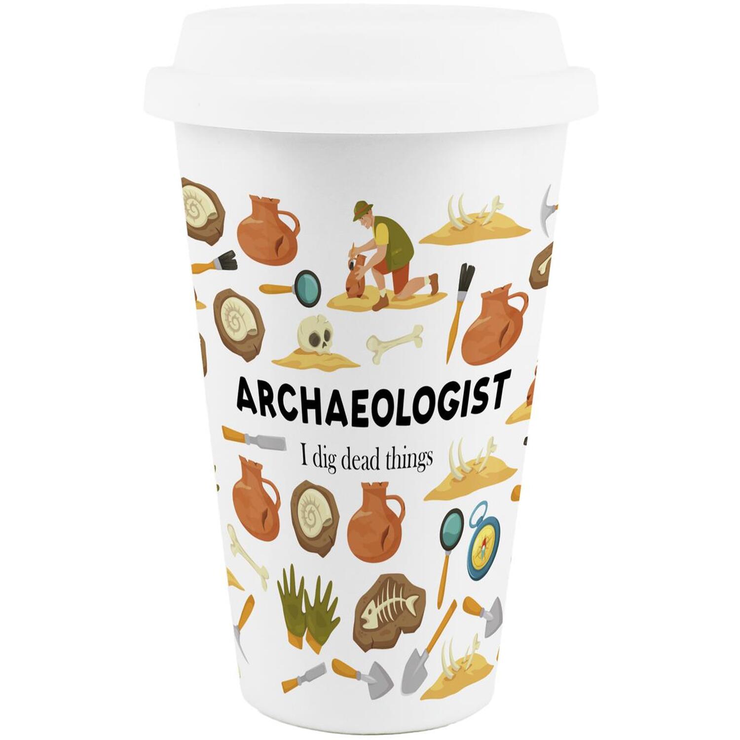 Image of Novelty Archaeologist Ceramic Travel Mug -&hellip;