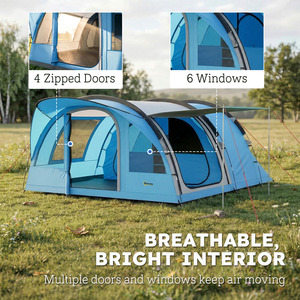 Outsunny 4 Person Easy Setup Family Camping Tent