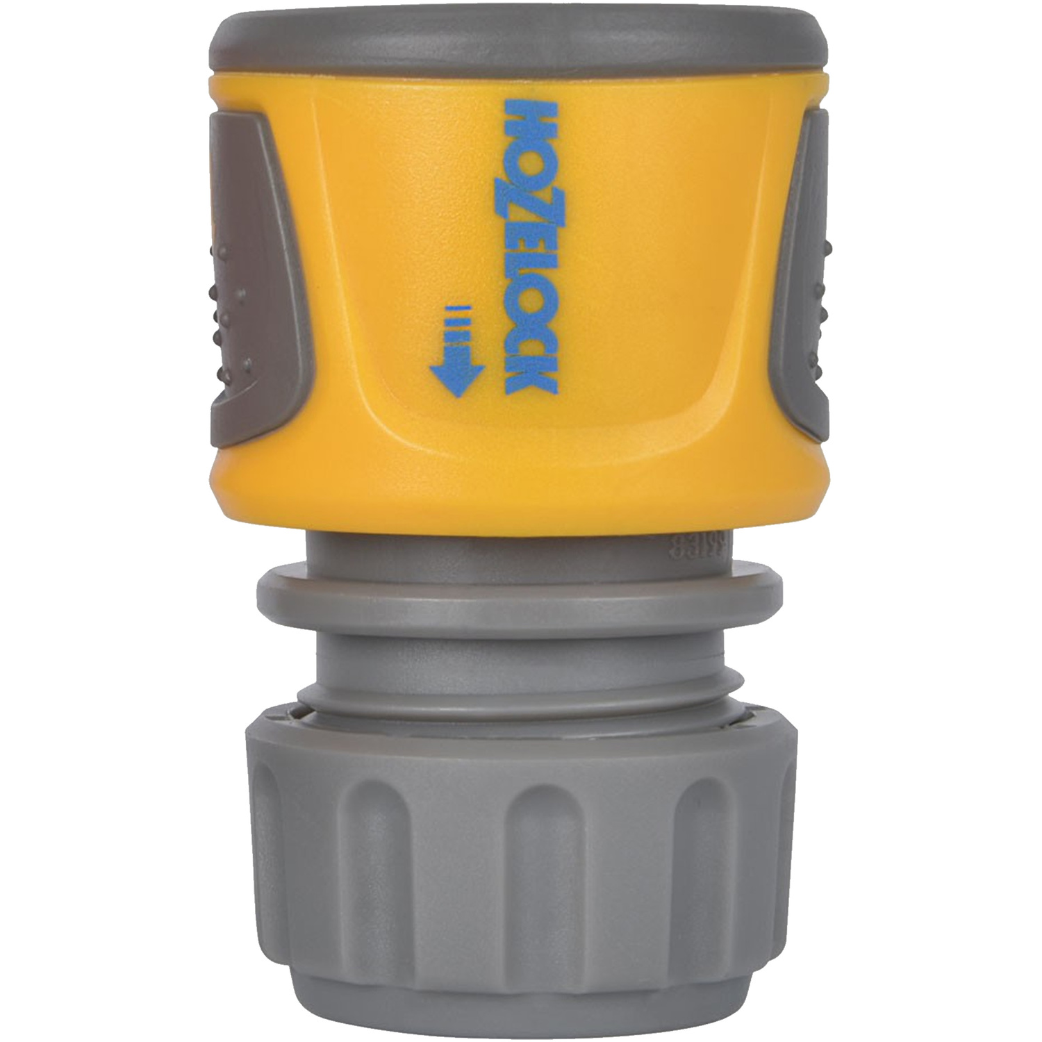 Hozelock Standard Soft Touch Hose End Connector - Yellow And Grey