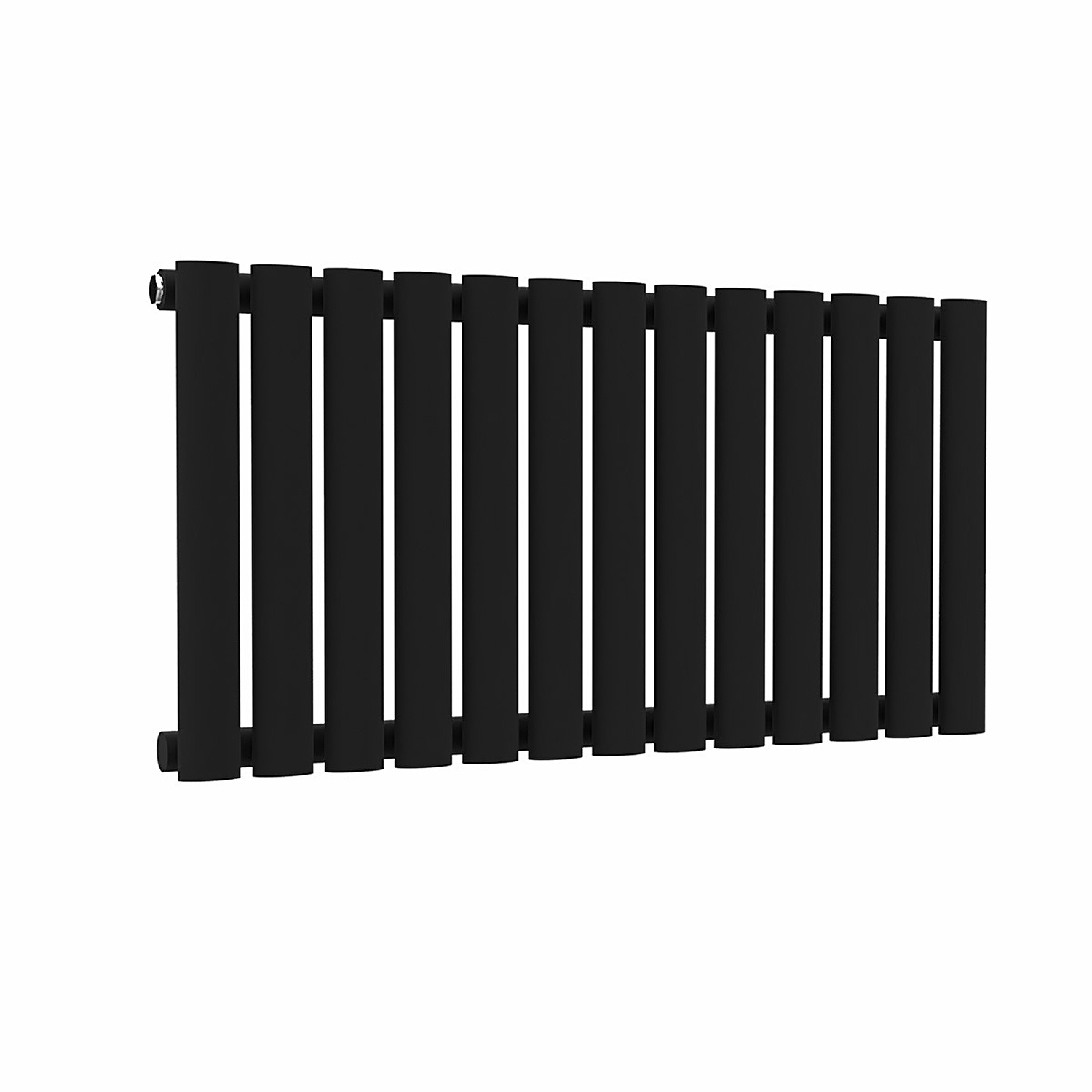 Lux Heat Black Oval Horizontal Single-Panel Designer Radiator 400 Mm X 780 Mm - Black - Image 2
