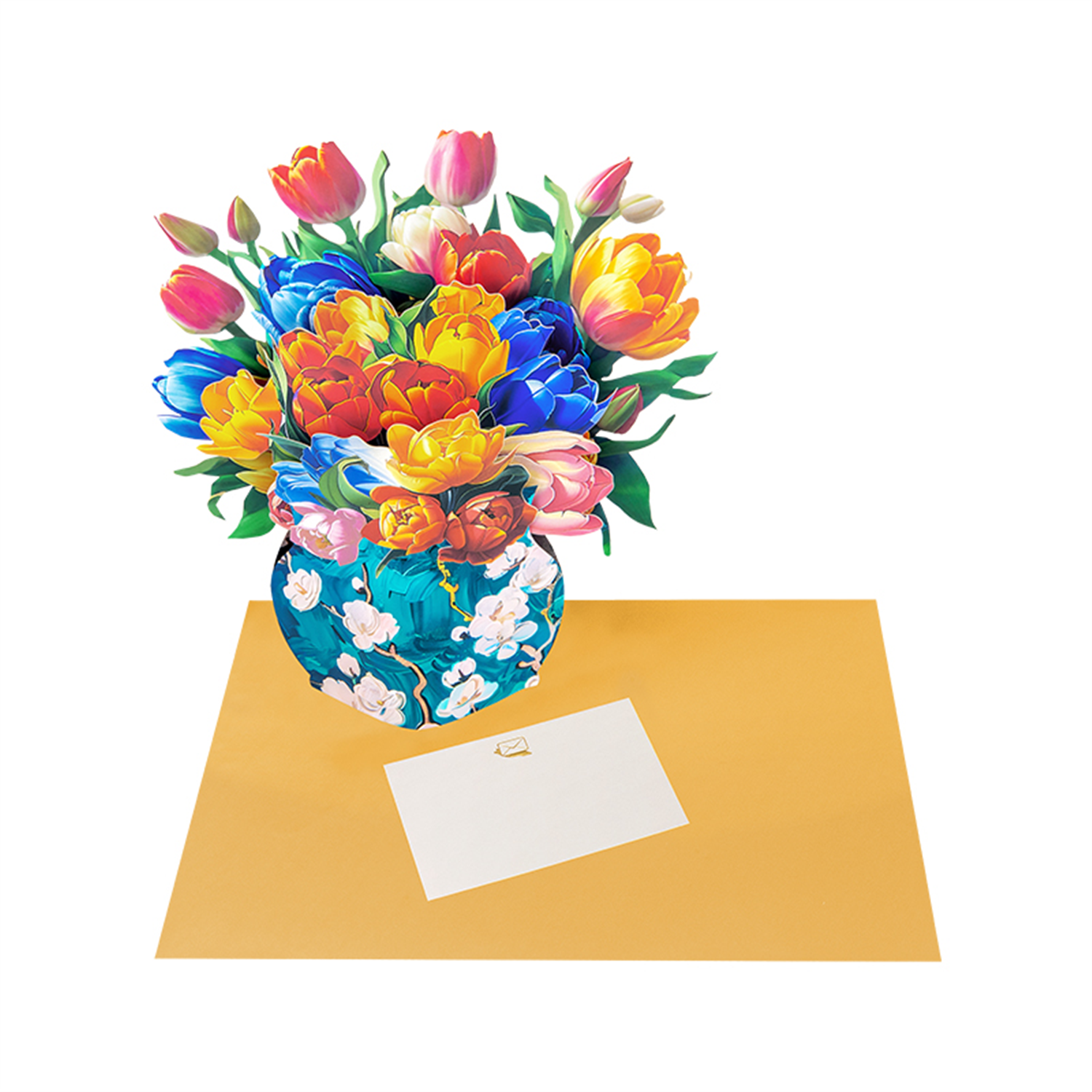  - Tulip Harmony 3D Pop Up Vase Greeting Card - Image 3
