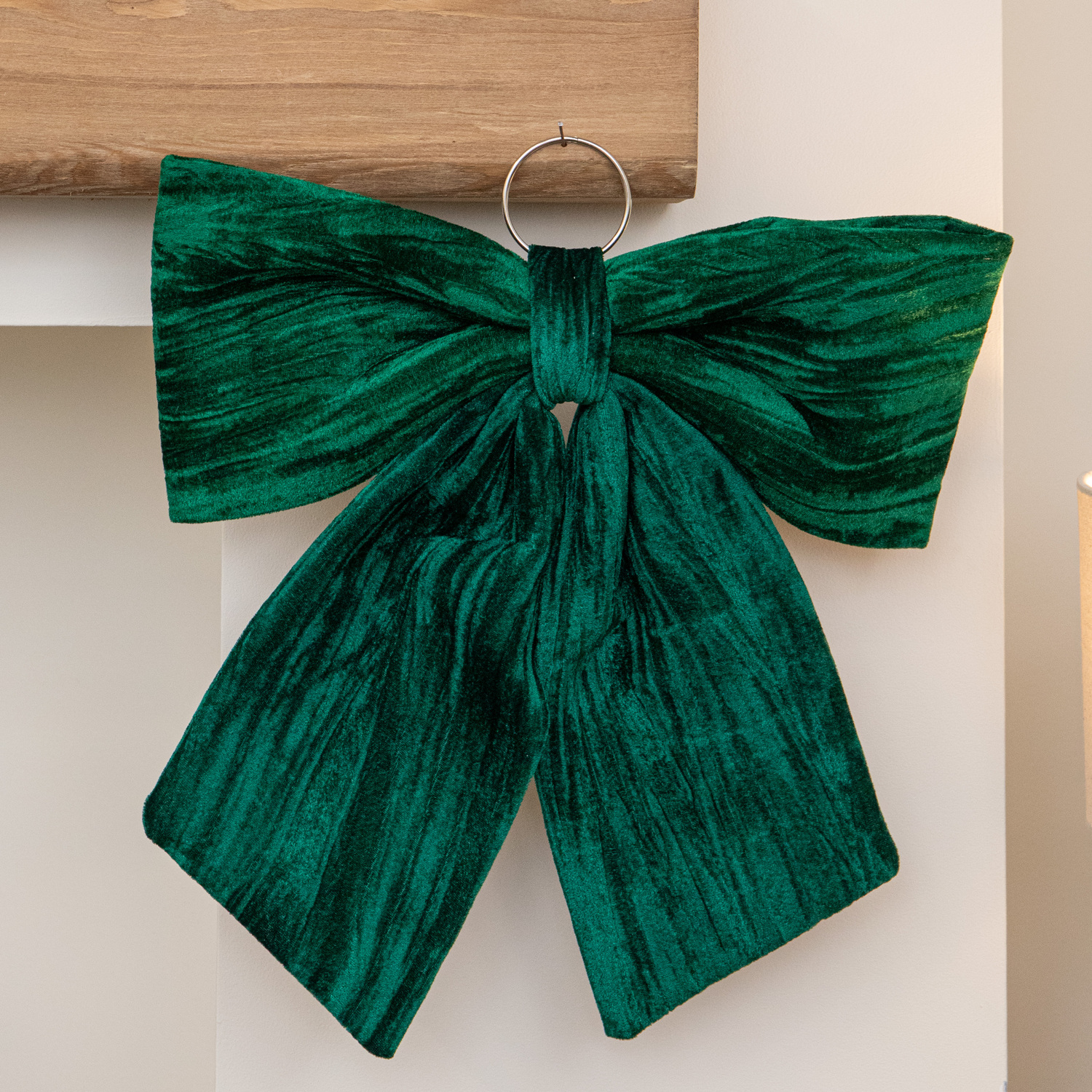 Samuel Alexander 44Cm X 45Cm Emerald Green Velvet Christmas Bow - Green