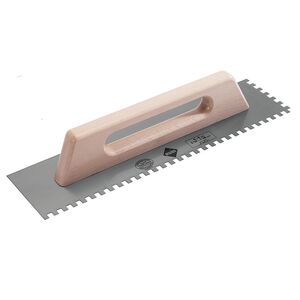Rubi Tiling Tools Notched Steel Trowel Wooden Handle 19in