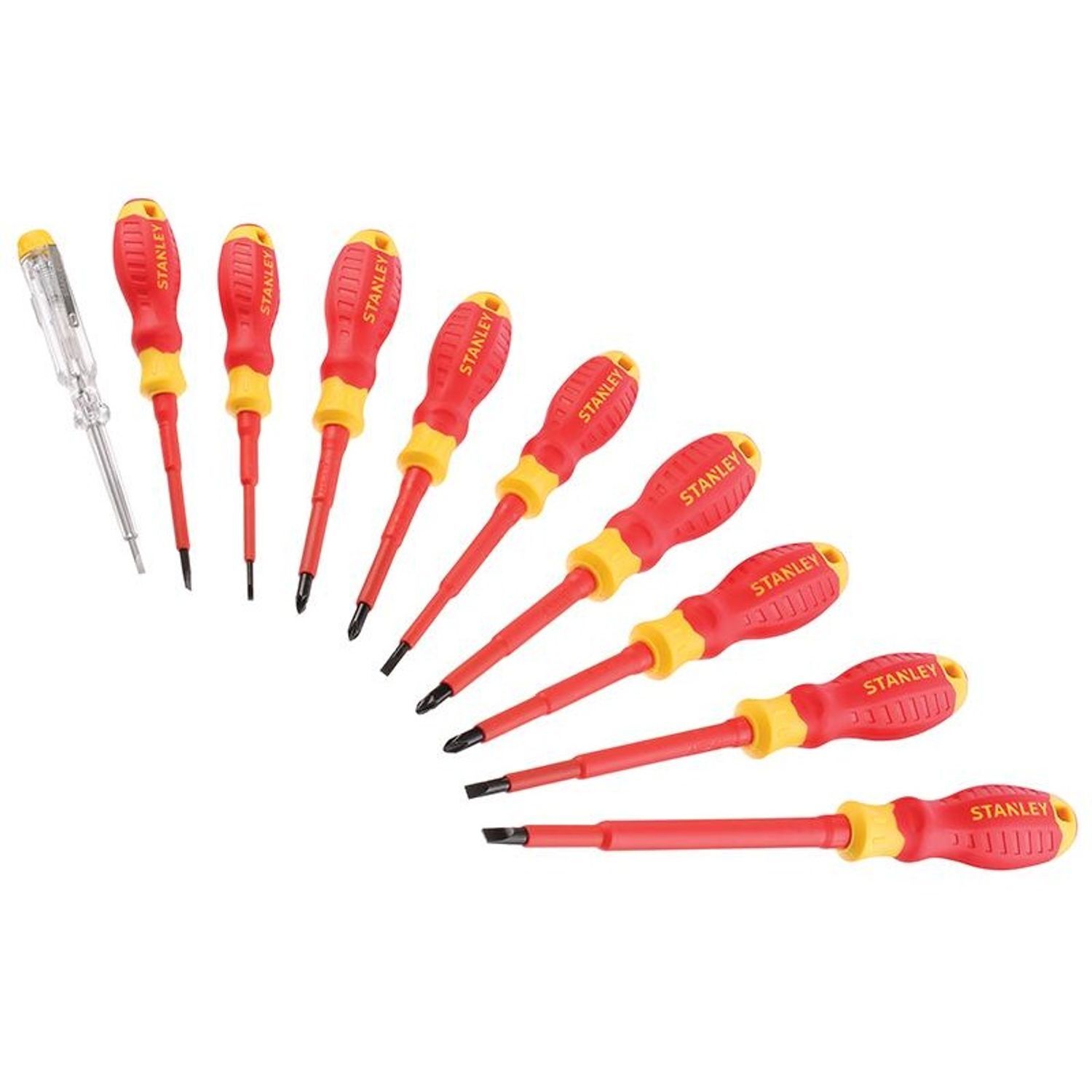 Stanley Hand Tools Fatmax Vde Insulated Screwdriver Set, 10 Piece - Multi Colour