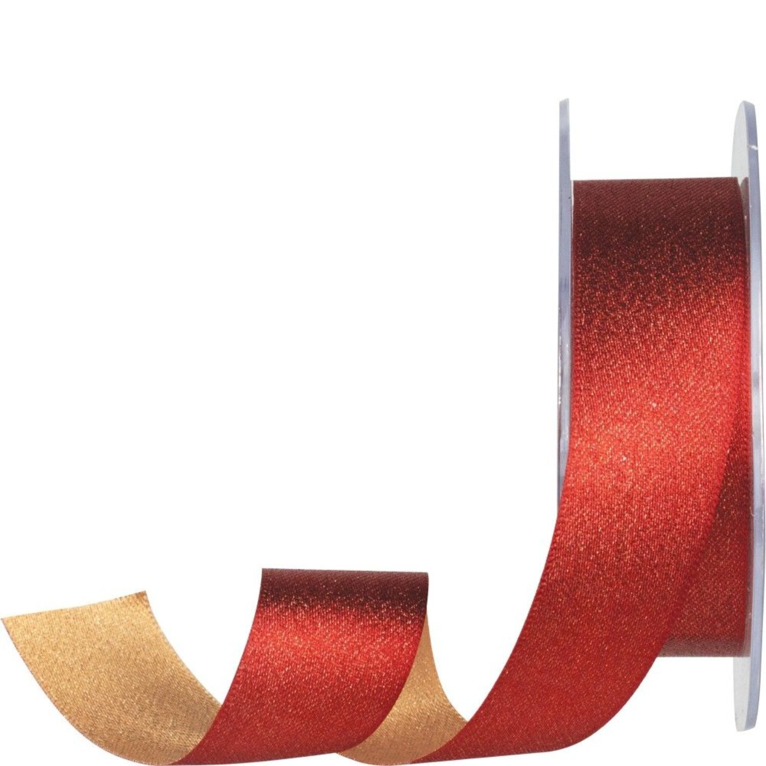 Kdmd Metallic Red & Gold Glamour Duo Ribbon - Red