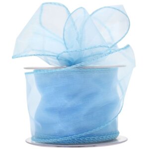 Baby Blue Wired Chiffon Ribbon 2 Pack Wired Organza