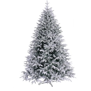 8ft Snowy Green Hinged Full Artificial Christmas Tree, 1598 Branch Tips