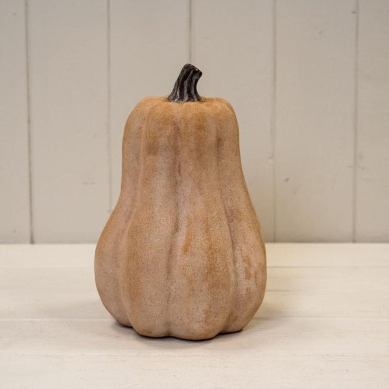  - Pale Orange Tall Ceramic Pumpkin Ornament In Small - Image 3
