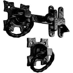 Betley Butterfly Antique Black Fleur de Lys Gate Latch