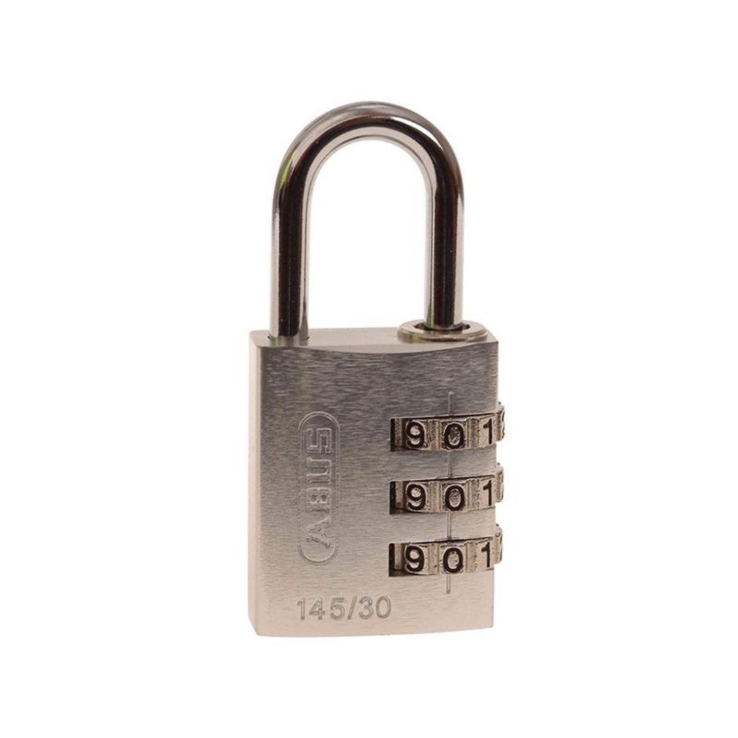 Abus Mechanical 145 Series Aluminium Combination Padlock A - Silver / Silver