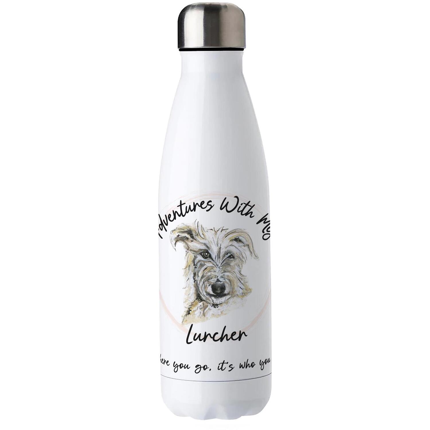 Purely Home Adventures with my Lurcher Metal Water Bottle - Double Walled 500ml Hot/Cold Drinks Bottle Outdoor Dog Gifts - Image 3