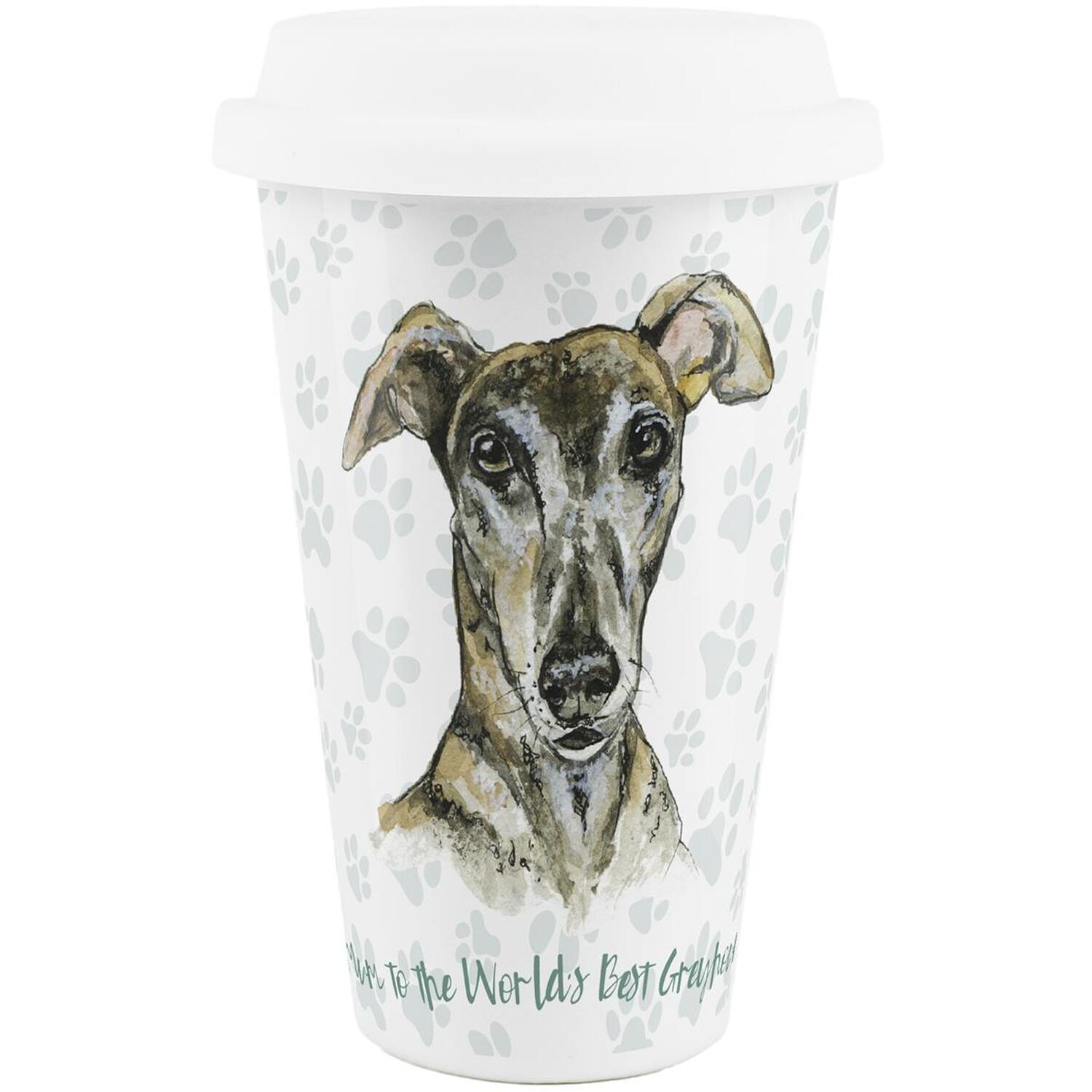 Purely Home Mum To The World's Best Greyhound Ceramic Travel Mug - White