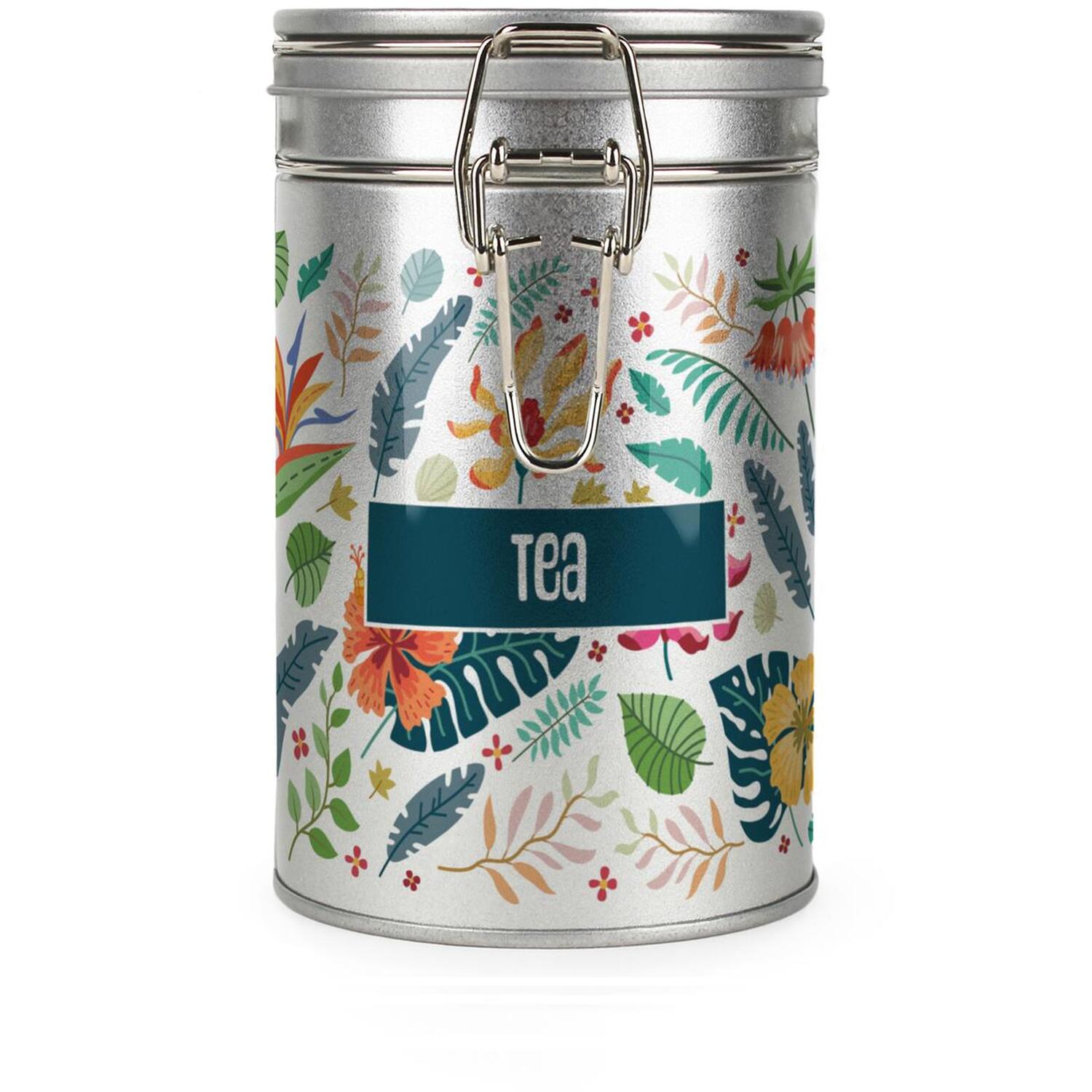 Purely Home Sunflowers Tea Canister - Silver Storage Gift Tin - Image 2