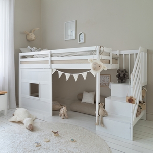 Kasja Staircase Midsleeper Cabin Bed with Window