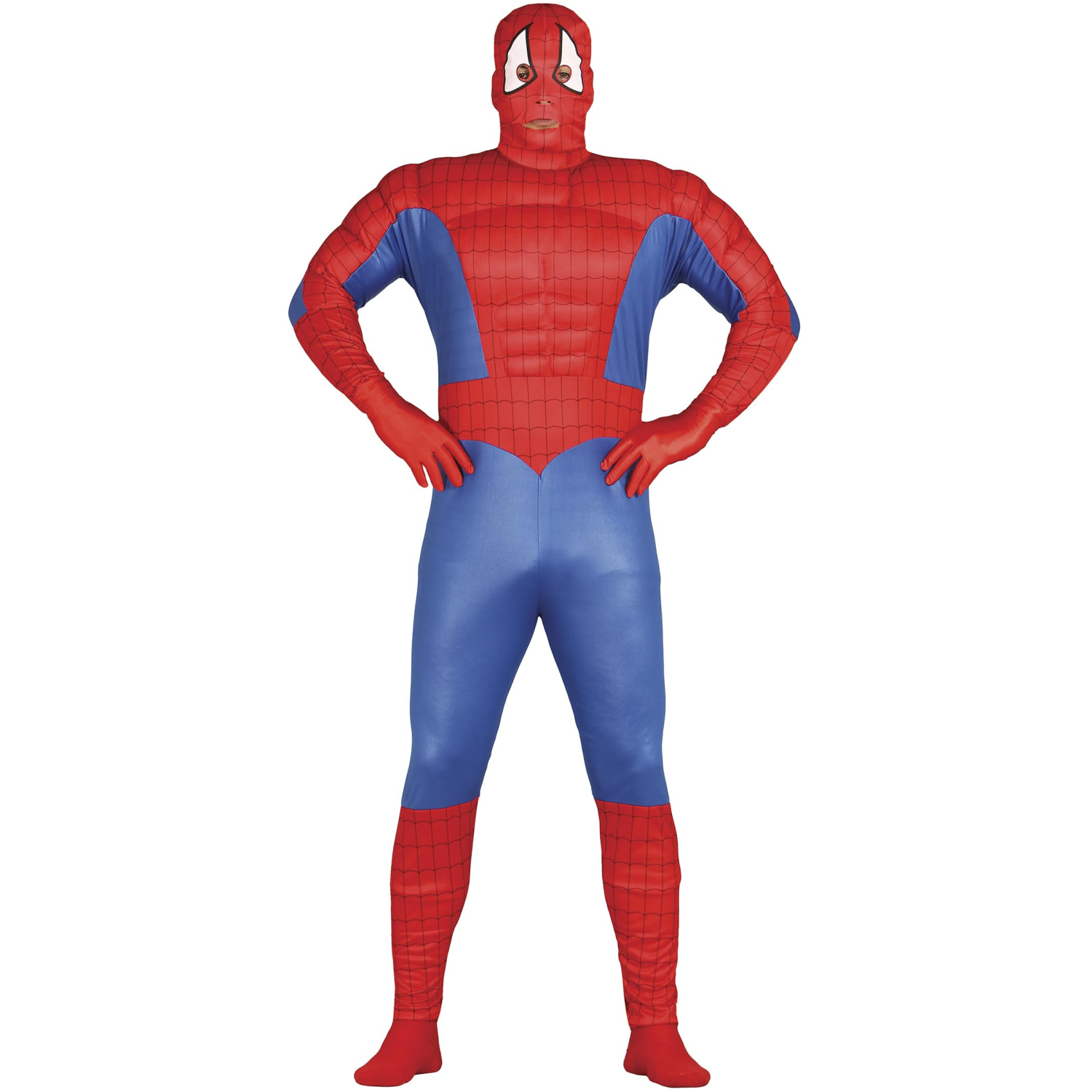 Fiestas Guirca Adult Superhero Halloween Costume - Red and Blue - Medium - Image 3