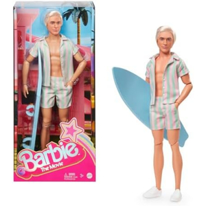 Barbie The Movie Ken Doll, Pastel Pink and Green Beach Outfit, JBJ54