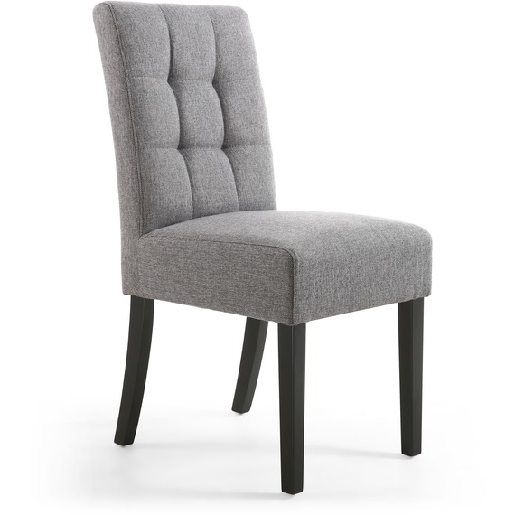 Moseley Stitched Waffle Linen Effect Steel Grey Dining Chairs