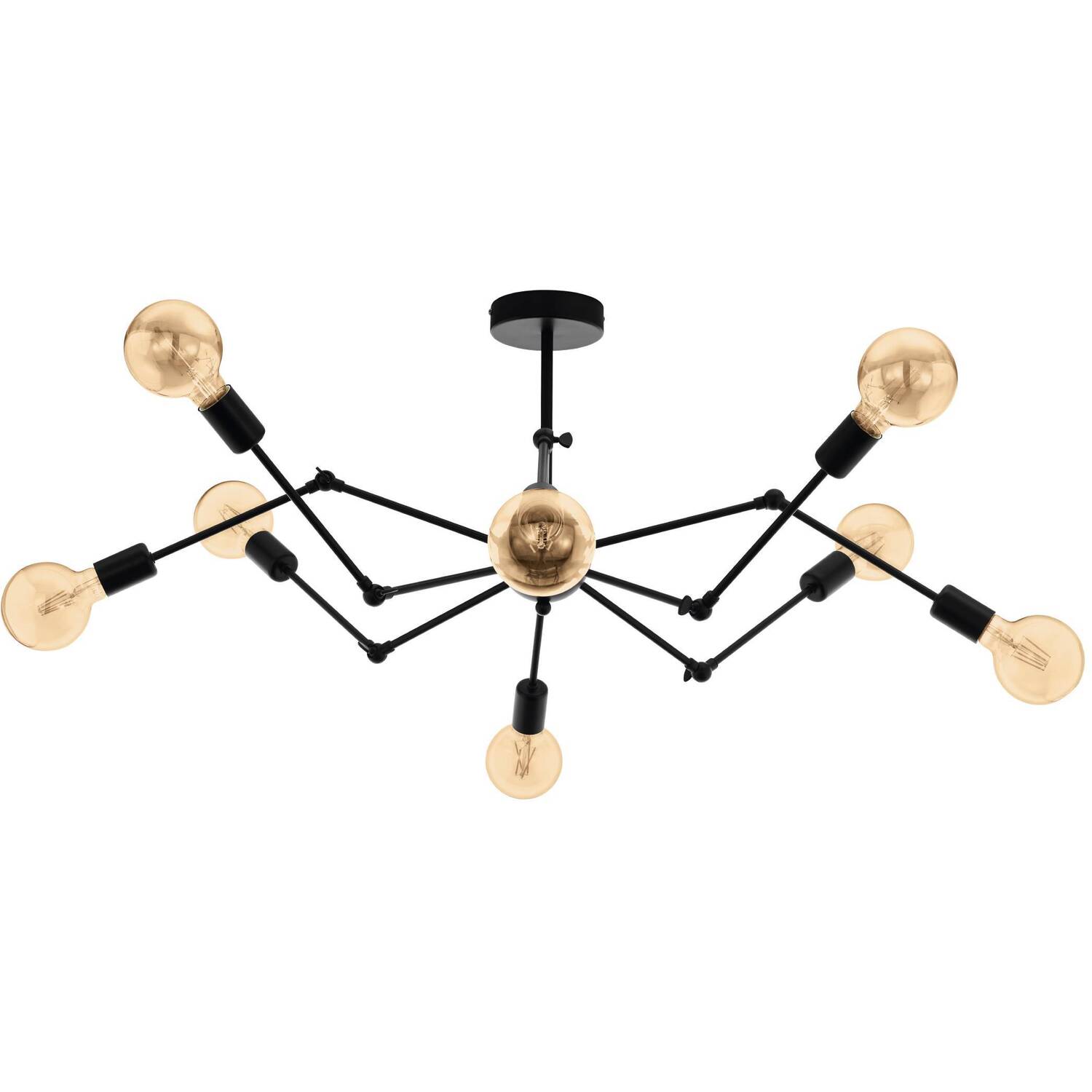 EGLO Exmoor 8-Light Black Ceiling Light - Black thumbnail