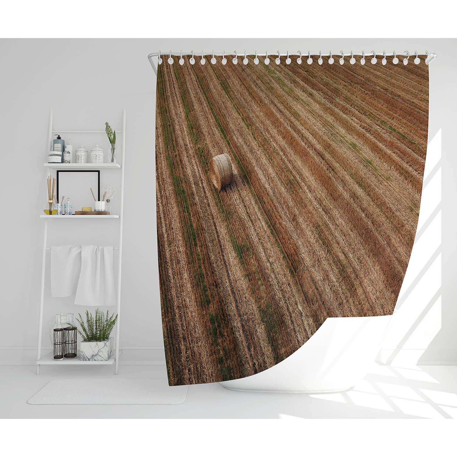 Abstract Background Of Dark Green Leaves Shower Curtain - Brown