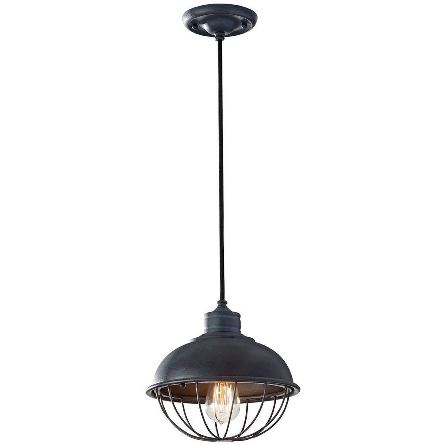 Urban Renewal 1 Light Ceiling Pendant Antique Forged Iron, E27 - Antique Forged Iron