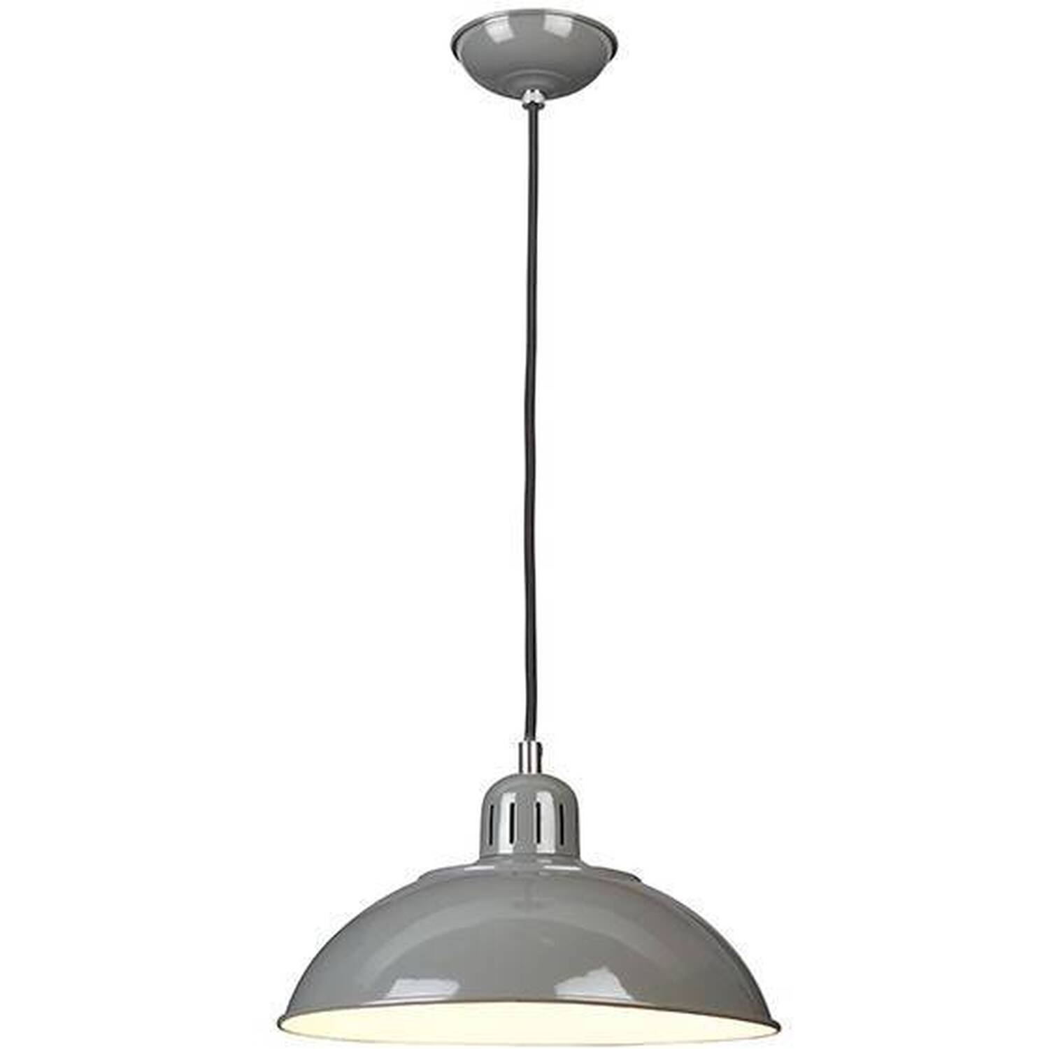 Franklin 1 Light Dome Ceiling Pendant Grey, E27 - Grey
