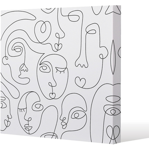 line drawing of faces Canvas Print