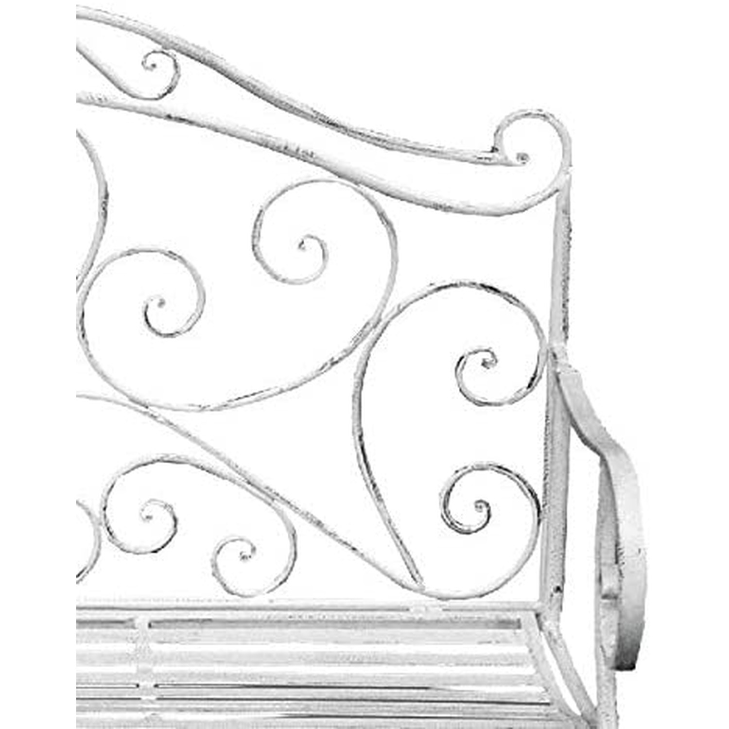 Glamhaus Foldable Shabby Chic Handmade Vintage Florence Garden Bench - White