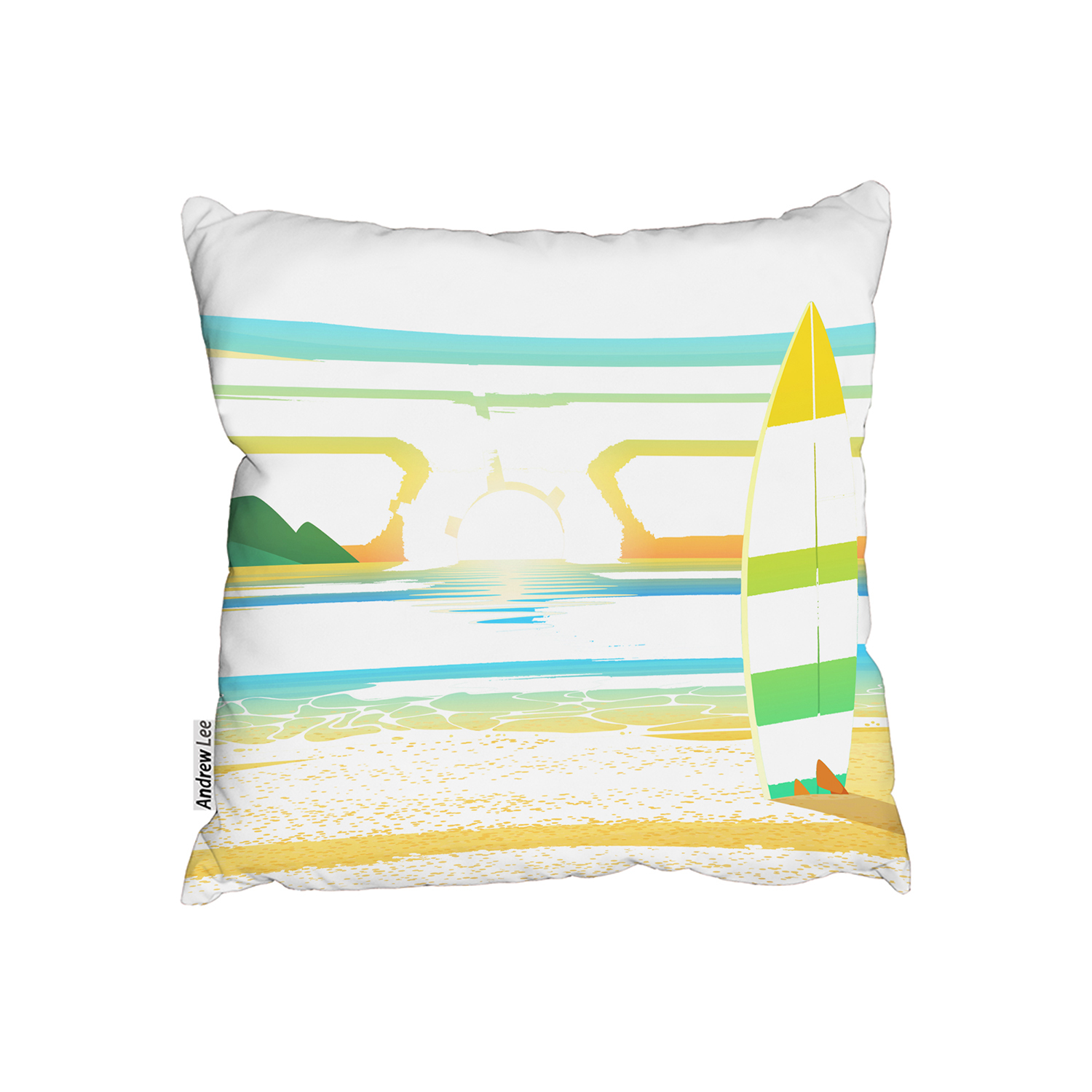 Surf Board On Beach Cushion - Yellow / 60cm