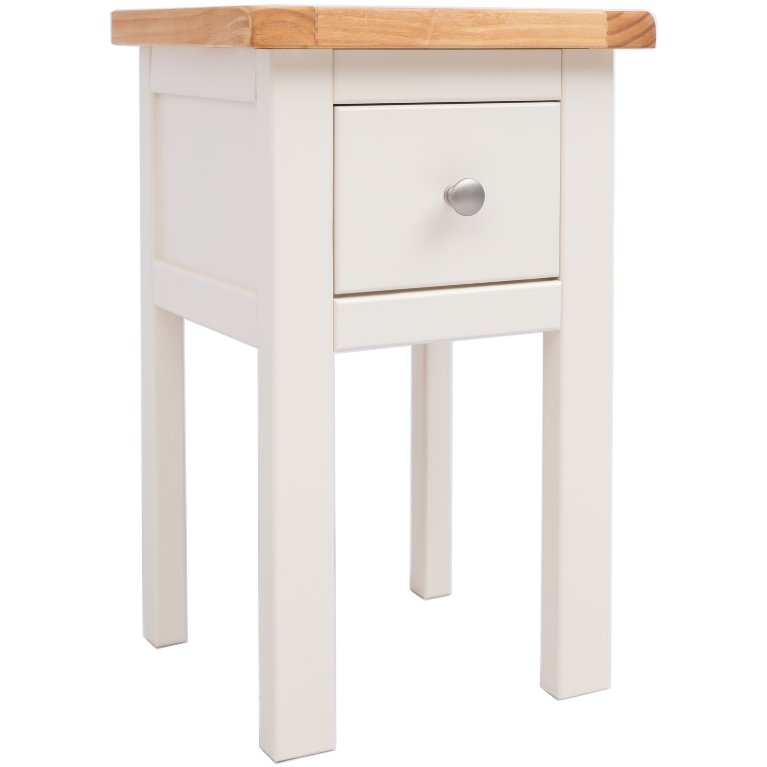 Cabinet Bits - Maggiori 1 Drawer Bedside Table - White / Chrome Knob thumbnail