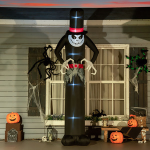 Outsunny Inflatable Halloween Skinny Ghost Blow-Up Outdoor Display with Lights