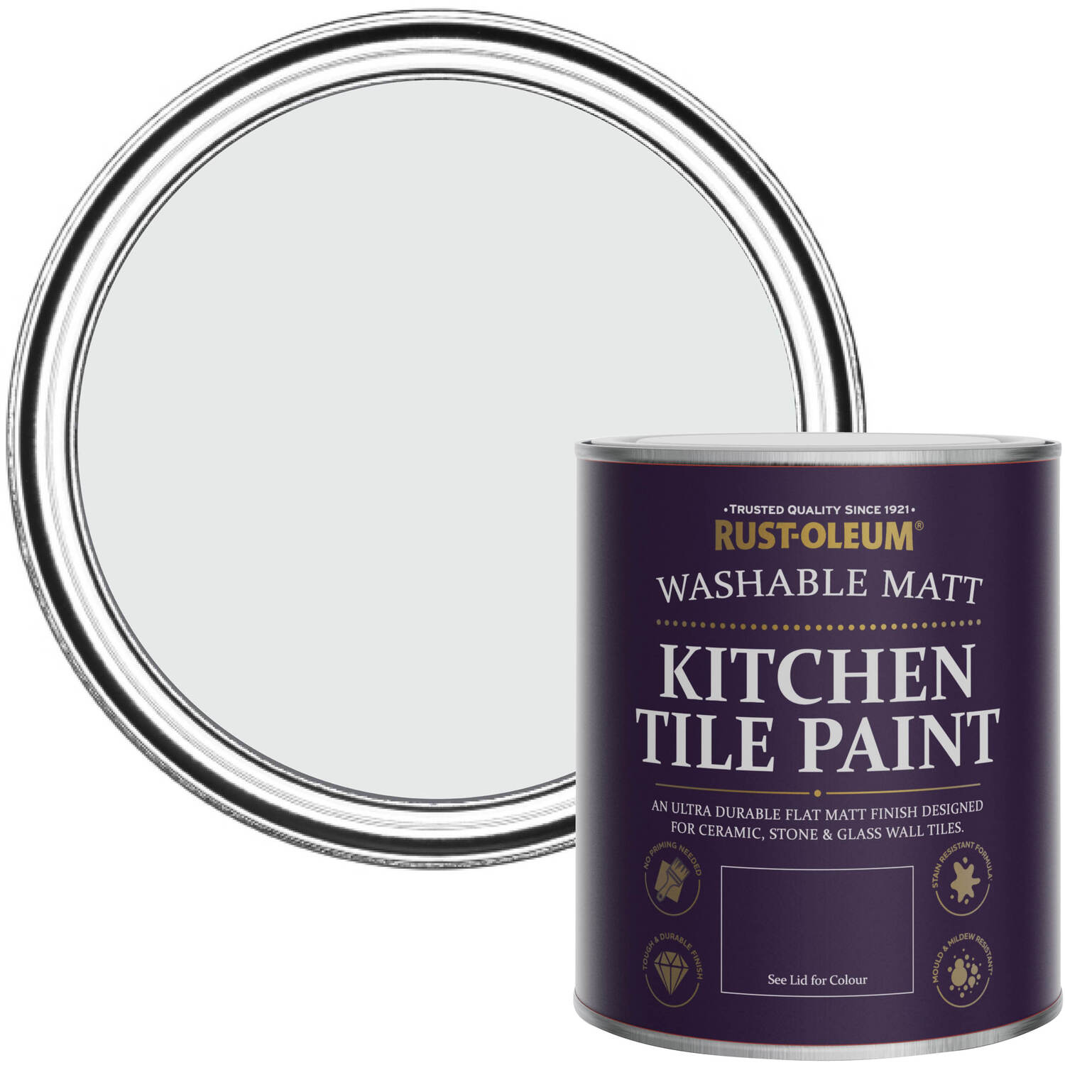 Rust-Oleum Kitchen Tile Paint Matt - Monaco Mist 750ml -  grey