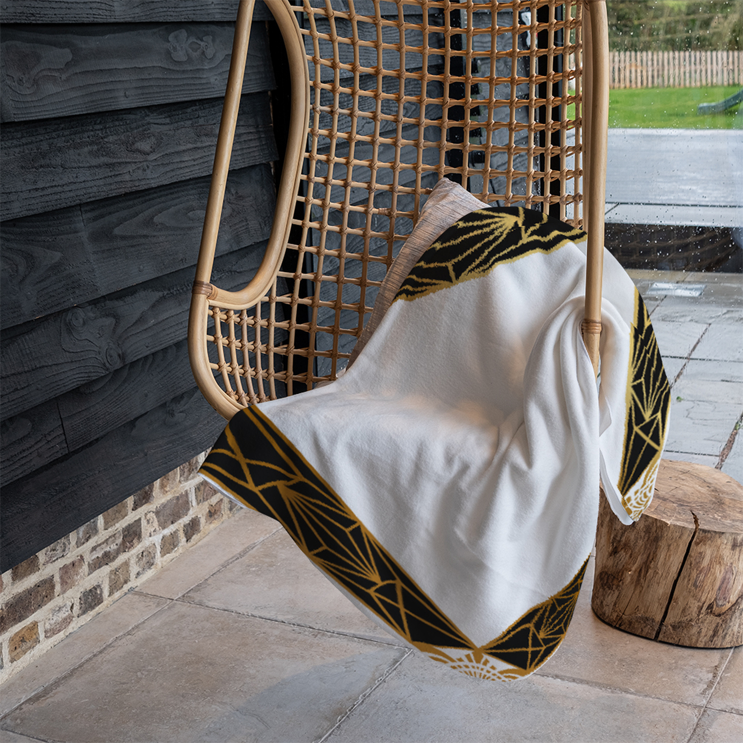 Art Deco Border Blanket - Gold
