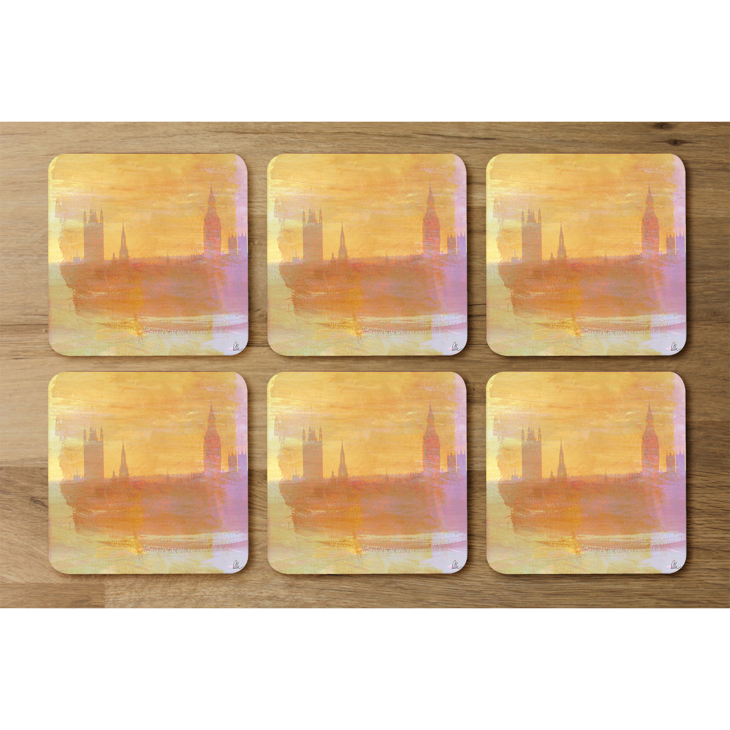Big Ben Yellow Mist Coaster - Orange