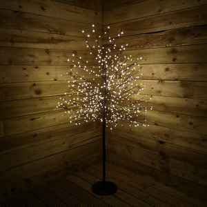 5ft Black Christmas Blossom Tree with 580 Warm White LEDs
