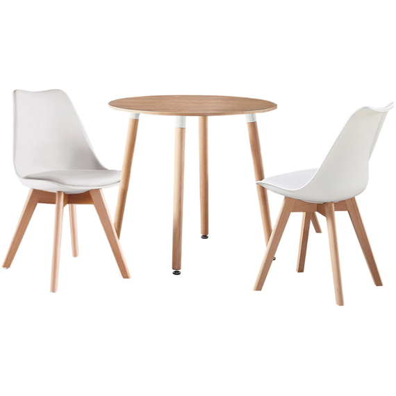 Round Lorenzo Dining Set Includes a Table and Chairs Set of 2