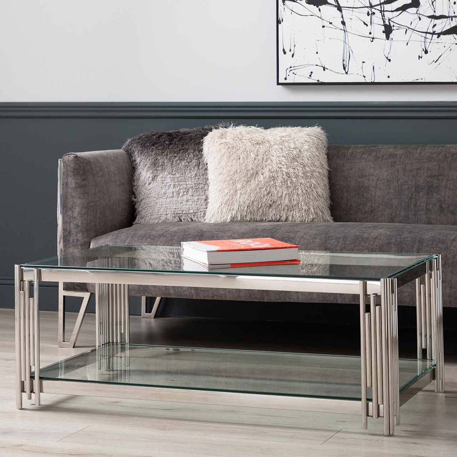 Vanity Living - Cohen Chrome Coffee Table, Centre Table - Silver thumbnail