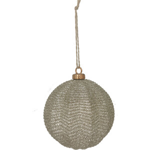 Glitter Ridged Hanging Bauble