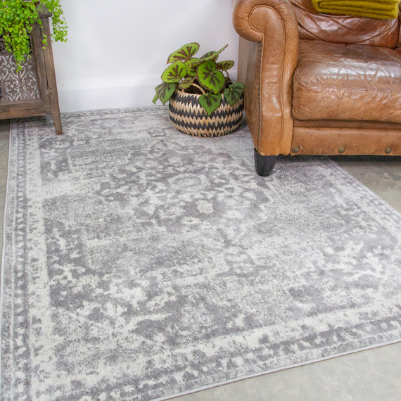 Traditional Medallion Bordered Living Area Rug