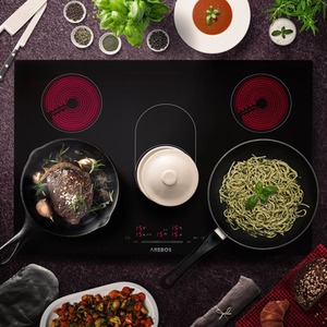 Glass ceramic hob with Sensor Touch child safety lock overheating protection