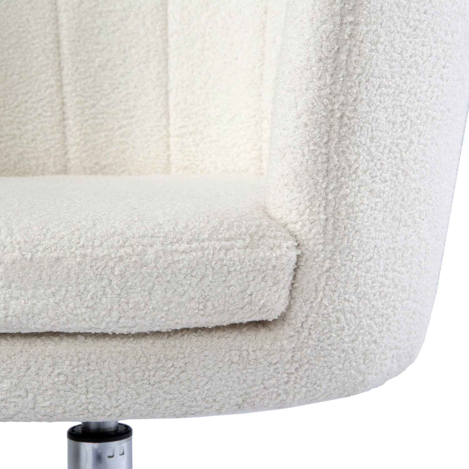 Flora Boucle Office Chair with Scalloped Back
