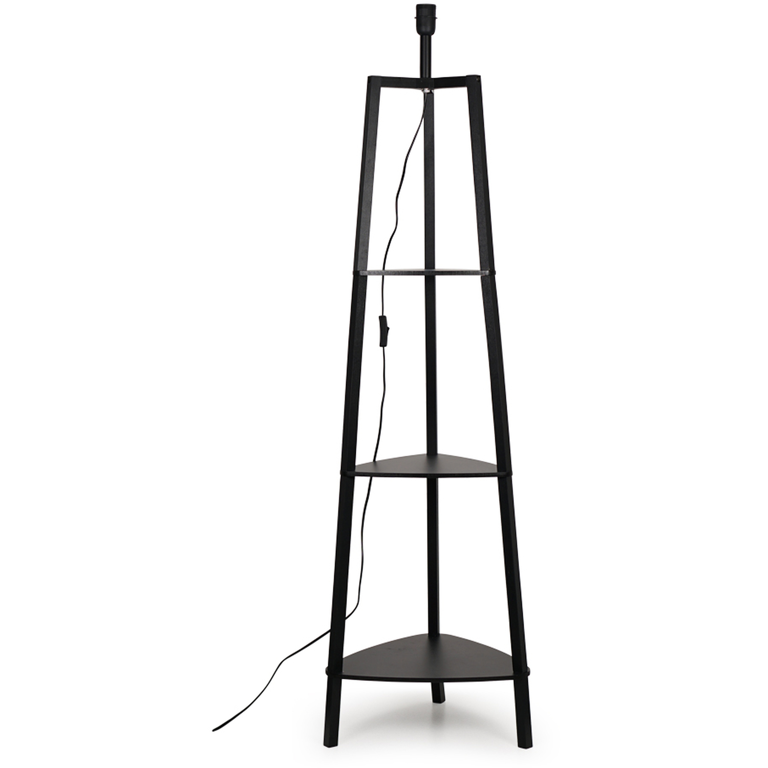 Hiru 3 Tier Shelf Floor Lamp Base - Black