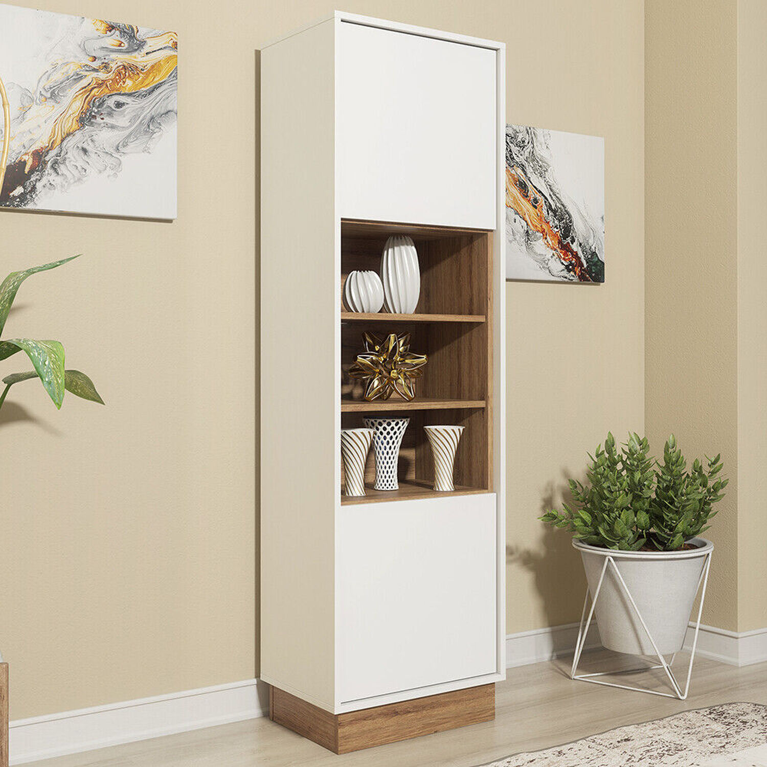 Finesse Display Cabinet 175cm - Loft - White Oak