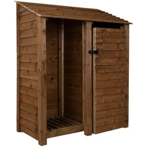 Double Bay Wooden Garden Tool and Firewood Storage