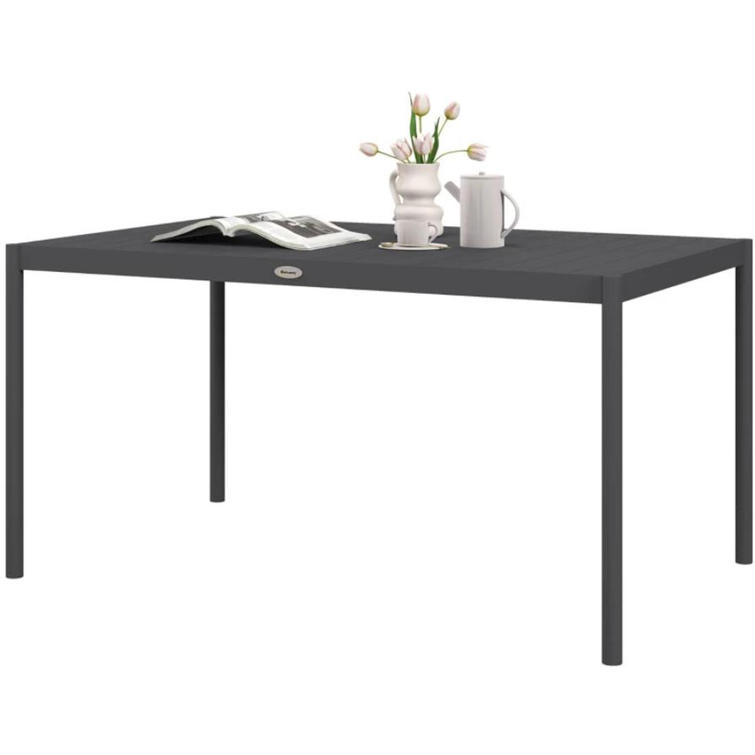 Six Seater Aluminium Outdoor Table - Grey